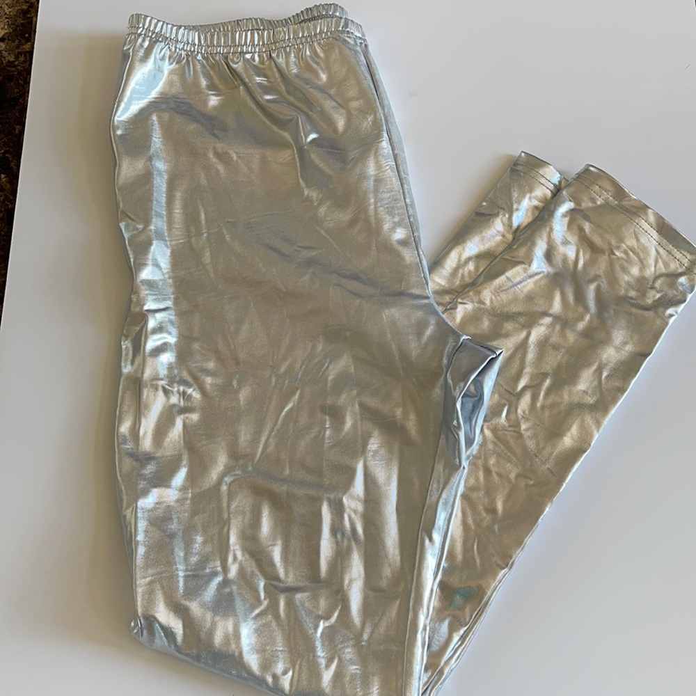 Silver metallic pants. Size XL